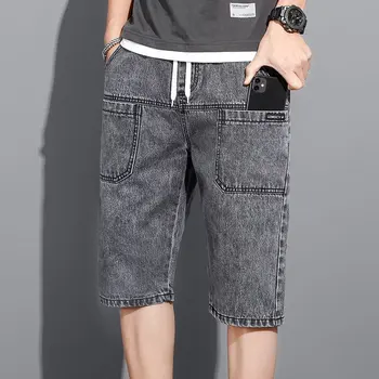 Летний Модный люксовый бренд Harajuku, Корейские дизайнерские джинсовые мужские Серо-голубые джинсы с прямыми штанинами, джинсовые брюки бойфренда для мужчин
