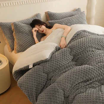 Новые утолщенные теплые зимние одеяла для кроватей из искусственного кашемира ягненка, утяжеленные одеяла, Мягкое пушистое теплое одеяло