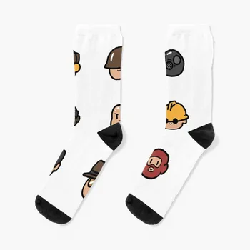 Носки Team Fortress 2 Merc Heads (КРАСНЫЕ), летние милые носки, хоккейные носки для бега, мужские носки