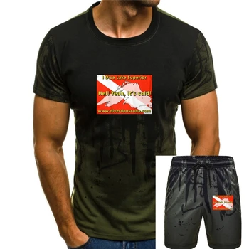 Мужская футболка Lake Superior, футболка с аквалангистом, футболки, женская футболка