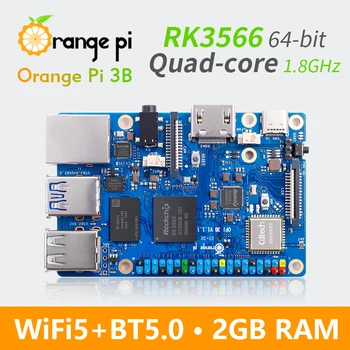 Orange Pi 3B 2 ГБ ОПЕРАТИВНОЙ ПАМЯТИ Rockchip RK3566 Четырехъядерный 64-разрядный SBC Одноплатный WiFi + BLE Гигабитный Мини-ПК под управлением Android Linux OpenHarmony OS