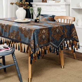Индивидуальный прямоугольный бытовой овальный настольный флаг высокого класса для обеденного стола из ткани, роскошная скатерть в стиле ретро