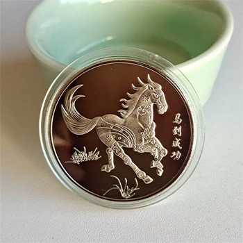 Новая коллекционная монета Лошадь на удачу Украшение в стиле фэн-шуй, Счастливый Талисман, Медаль, Коллекция сувениров