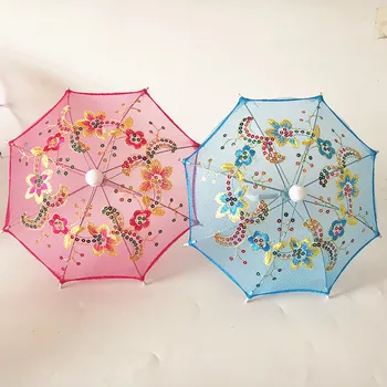1ШТ. Новый креативный красочный Мини-кружевной зонтик, аксессуары для кукол, Винтажный вышитый зонтик ручной работы для кукол, Аксессуары для игрушек