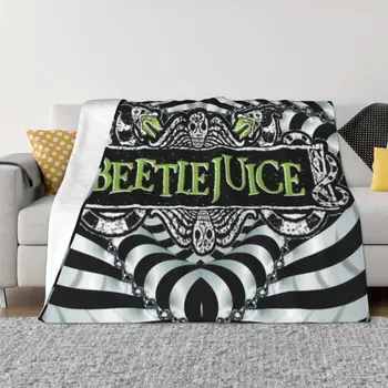 Флисовое одеяло для дивана Horror Beetlejuice, теплая фланель, Одеяла для фильмов ужасов на Хэллоуин, для спальни, Покрывала для дивана для путешествий