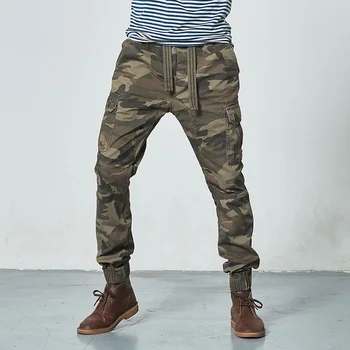 Уличные Тактические мужские Удобные Длинные брюки из чистого хлопка с несколькими карманами для бега Трусцой, треккинга, кемпинга, комбинезоны с завязками на ногах, спортивные трусы
