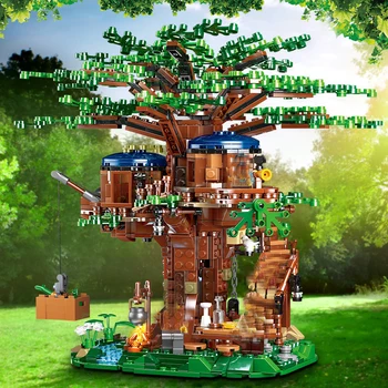 В наличии 1013 классических предметов в наличии модель домика на дереве Four seasons, строительный блок, совместимый кирпич, набор детских игрушек в подарок