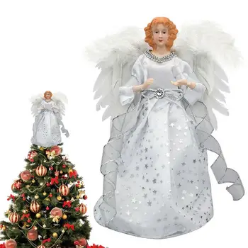 Рождественский ангел-елочный топпер 3D Стоящий белый Ангел Рождественский елочный топпер или столешница Рождественский стоящий Ангел с крыльями на верхушке дерева