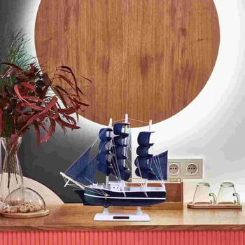 1 шт. Деревянная модель парусника Винтажная деревянная модель парусника Морской домашний декор