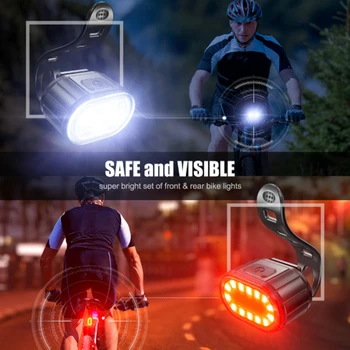 Комплект из 2 передних задних фонарей велосипеда, фар для шоссейного велоспорта, задних фонарей