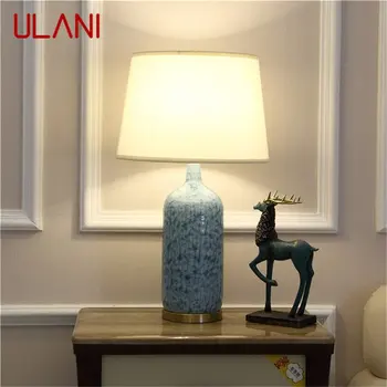 Керамическая настольная лампа ULANI, медный светодиодный стол с современным роскошным рисунком для дома