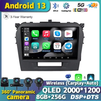 Автомобильный Радиоприемник Android 13 Для Suzuki Vitara 4 2017-2022 Видеоплеер Стерео Мультимедийная Навигация GPS Беспроводной Сенсорный Экран Carplay