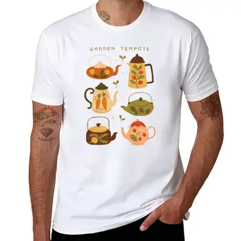 Новые садовые чайники, винтажные футболки, футболки для мальчиков, мужские футболки