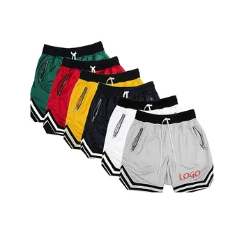 Летние тонкие шорты с пользовательским логотипом S-5XL, сетчатые спортивные баскетбольные шорты, мужские дышащие брюки для фитнеса для тренировок по бегу, свободные