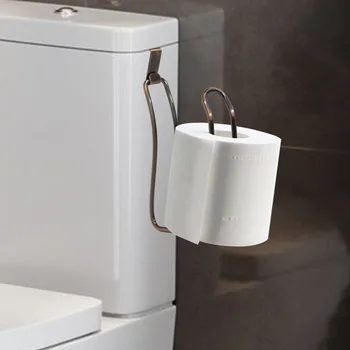 Держатель для туалетной бумаги из нержавеющей стали Настенное крепление Без перфорации Диспенсер для рулонов салфеток для ванной Кухни