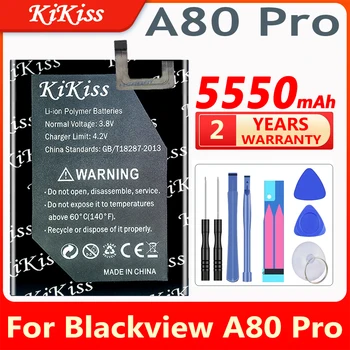 Аккумулятор KiKiss емкостью 5550 мАч для Blackview A80 Pro/A80 Plus A80Pro, сменные литий-ионные аккумуляторы Batteria